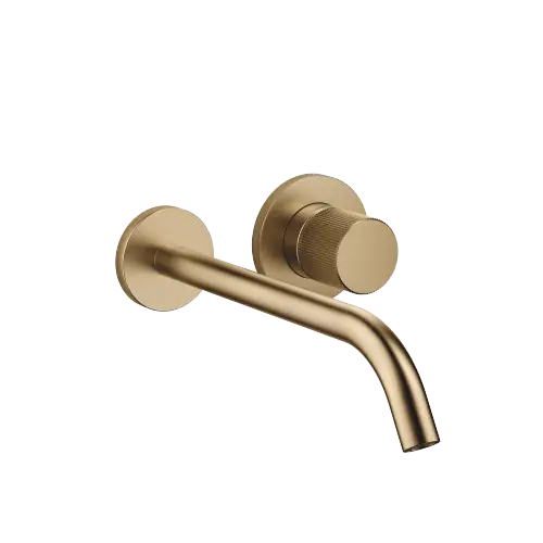 META META PURE Wall-mounted single-lever basin mixer without pop-up waste - Brushed Dark Brass (PVD) - 36 861 664-39