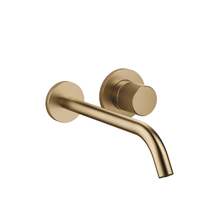 META META PURE Wall-mounted single-lever basin mixer without pop-up waste - Brushed Dark Brass - 36 861 664-39