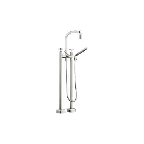 COYA Two-hole bath mixer for free-standing assembly with hand shower set - Brushed Platinum - 25 943 404-06