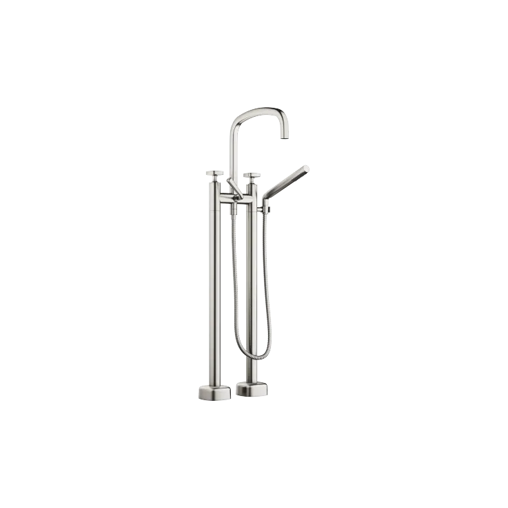 COYA Two-hole bath mixer for free-standing assembly with hand shower set - Brushed Platinum - 25 943 404-06