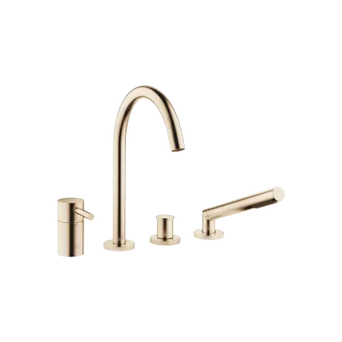 META Bath shower set for bath rim or tile edge installation - Brushed Light Gold (PVD) - 27 632 661-27 0050
