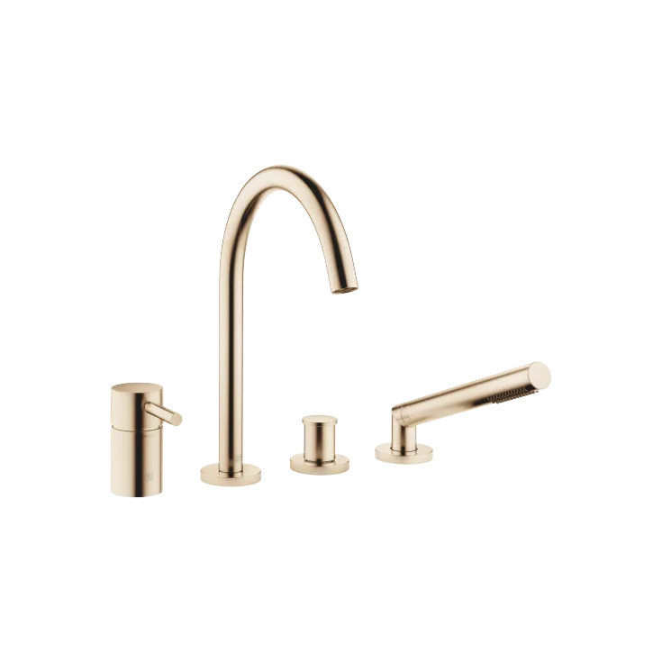 META Bath shower set for bath rim or tile edge installation - Brushed Light Gold - 27 632 661-27 0050