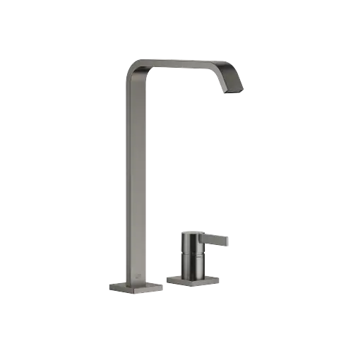 IMO Mitigeur de lavabo à 2 trous avec bec déverseur haut sans garniture d’écoulement - Dark Platinum brossé - 29 218 671-99 0010