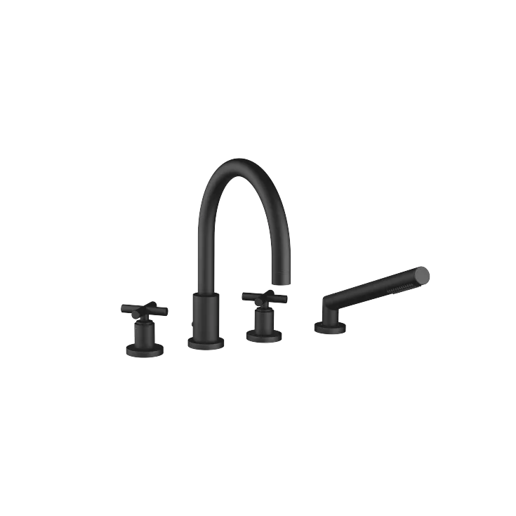 TARA Bath shower set for bath rim or tile edge installation - Matte Black - 27 512 892-33