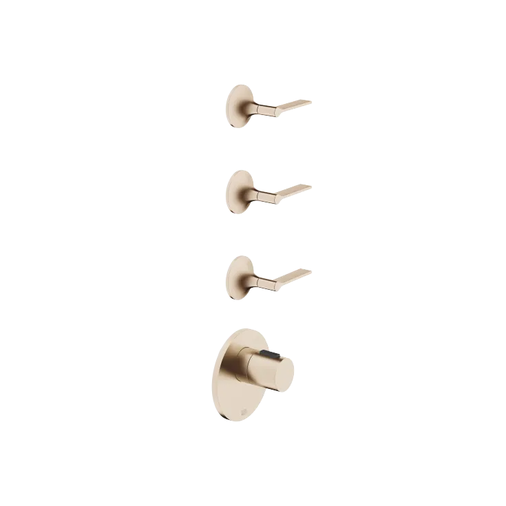 VAIA xTOOL Thermostatmodul mit 3 Ventilen - Champagne gebürstet (22kt Gold) - Set aus 4 Artikeln