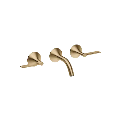VAIA Robinetterie murale pour lavabo sans garniture d’écoulement - Dark Brass brossé (PVD) - 36 702 819-39 0010