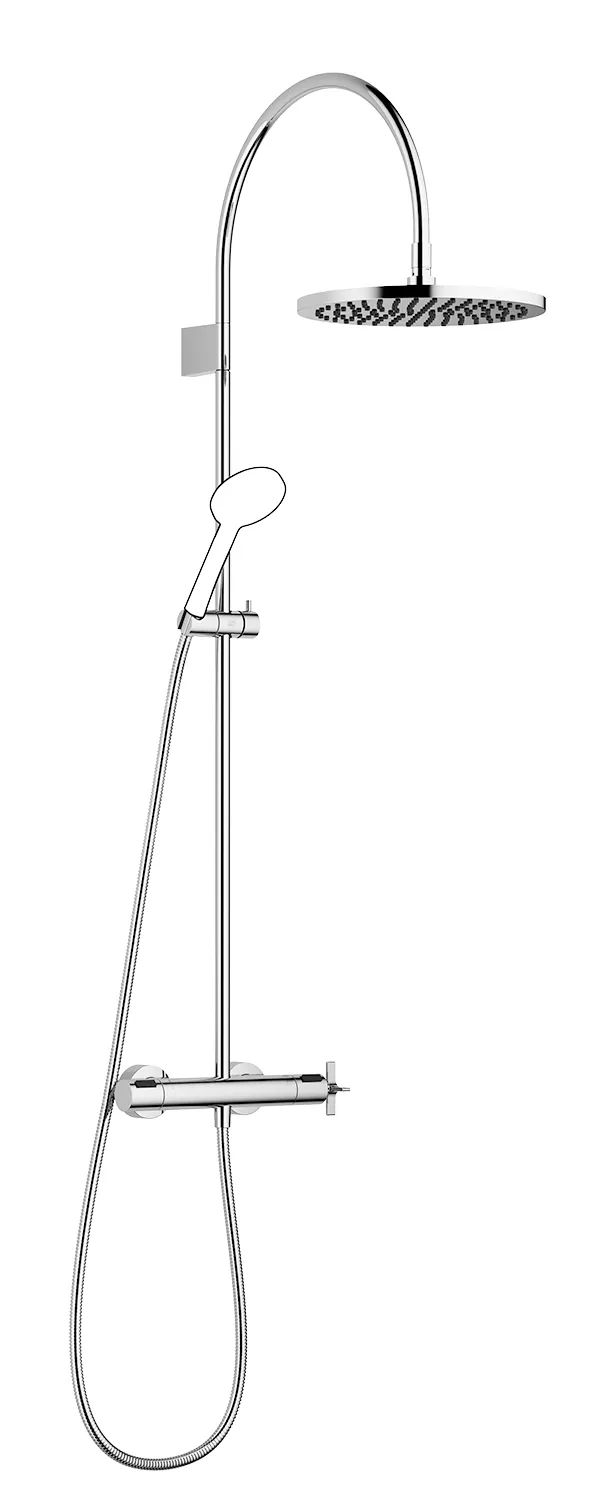 VAIA Shower pipe with shower thermostat without hand shower 300 mm - Brushed Dark Bronze (PVD) - 34 465 809-43