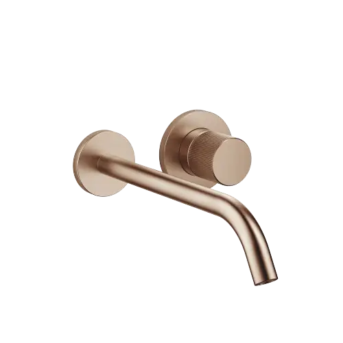 META META PURE Wall-mounted single-lever basin mixer without pop-up waste - Brushed Bronze (PVD) - 36 861 664-42