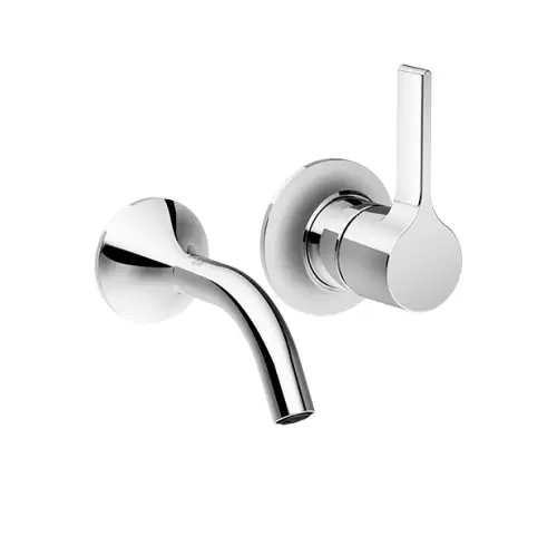 VAIA Wall-mounted single-lever basin mixer without pop-up waste - Brushed Dark Bronze (PVD) - 36 867 809-43 0010