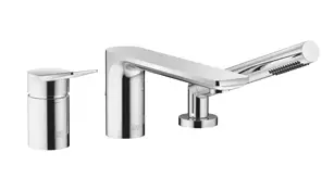 LISSÉ Three-hole single-lever bath mixer for bath rim or tile edge installation - Brushed Light Gold (PVD) - 27 412 845-27