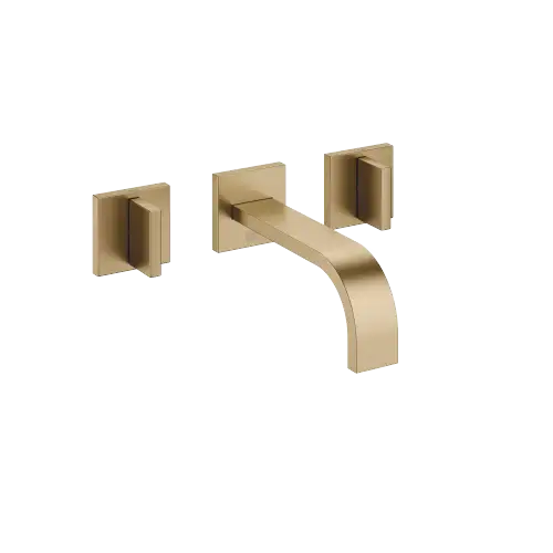 MEM Wall-mounted basin mixer without pop-up waste - Brushed Dark Brass (PVD) - 36 707 782-39