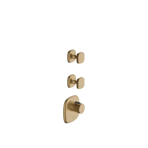 COYA xTOOL Thermostatmodul mit 2 Ventilen - Dark Brass gebürstet (PVD) - Set aus 3 Artikeln