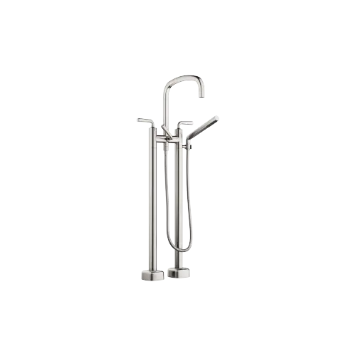 COYA Two-hole bath mixer for free-standing assembly with hand shower set - Brushed Platinum - 25 943 414-06