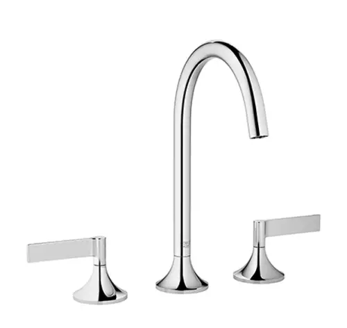 VAIA Three-hole lavatory mixer with drain - Brushed Dark Bronze (PVD) - 20 713 819-43 0010