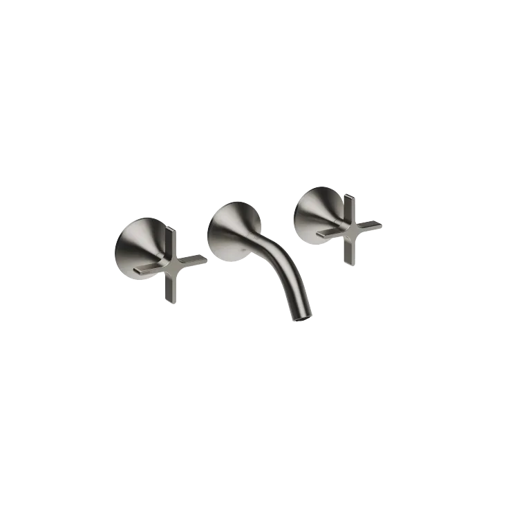 VAIA Wall-mounted basin mixer without pop-up waste - Brushed Dark Platinum - 36 702 809-99