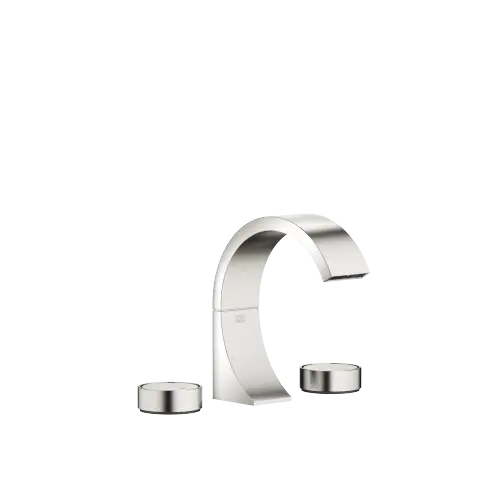 CYO Three-hole lavatory mixer with drain - Platinum / Brushed Platinum - Set containing 2 articles