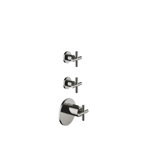 TARA xTOOL Thermostatmodul mit 2 Ventilen - Dark Chrome - Set aus 3 Artikeln