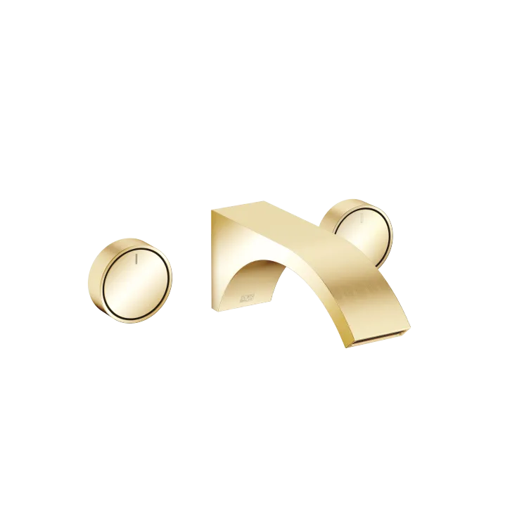 CYO Wall-mounted basin mixer without pop-up waste - Durabrass / Brushed Durabrass (23kt Gold) - Set containing 2 articles