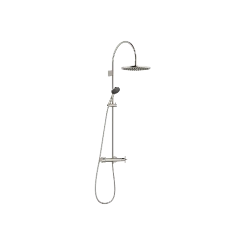 VAIA Showerpipe Application with shower thermostat 300 mm - Brushed Platinum - Set containing 2 articles