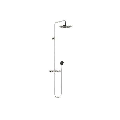 TARA Showerpipe application with shower mixer 11-3/4" - Platinum - Set containing 2 articles