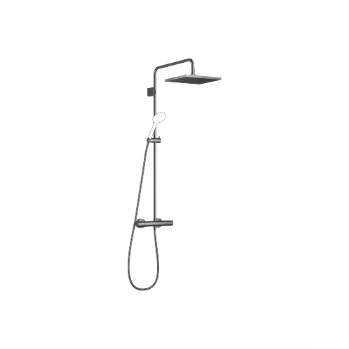 Showerpipe with shower thermostat without hand shower FlowReduce 300 x 240 mm - Dark Chrome - 34 463 980-19