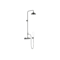 MADISON Showerpipe with shower thermostat - Brushed Dark Platinum - Set containing 2 articles