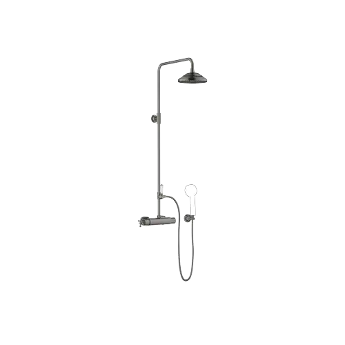 MADISON Showerpipe Application with shower thermostat 200 mm - Brushed Dark Platinum - Set containing 2 articles