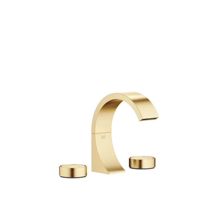 CYO Waschtisch-Dreilochbatterie mit Ablaufgarnitur - Messing gebürstet (23kt Gold) - Set aus 2 Artikeln