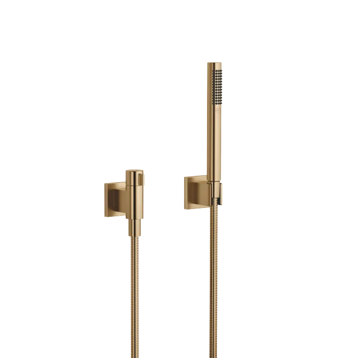 Hand shower set with individual rosettes with volume control - Brushed Dark Brass - 27 809 985-39 0050