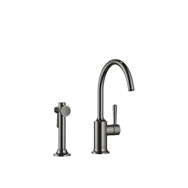 VAIA Single-lever mixer with rinsing spray set - Dark Chrome - Set containing 2 articles