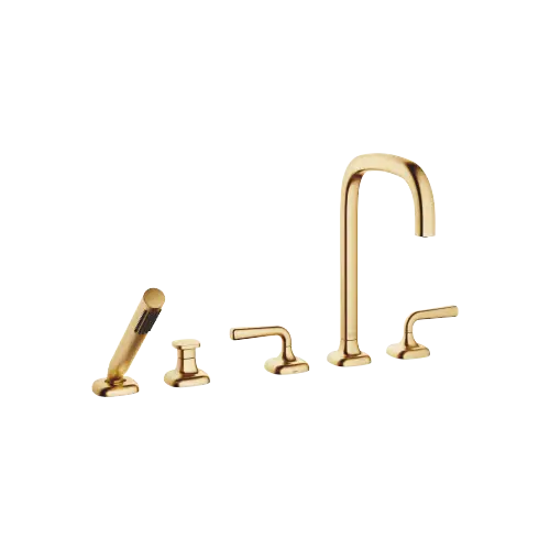 COYA Gruppo vasca cinque fori per montaggio bordo vasca con deviatore - Ottone spazzolato (Oro 23k) - 27 522 414-28